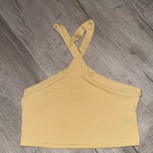 crisscross yellow crop tank